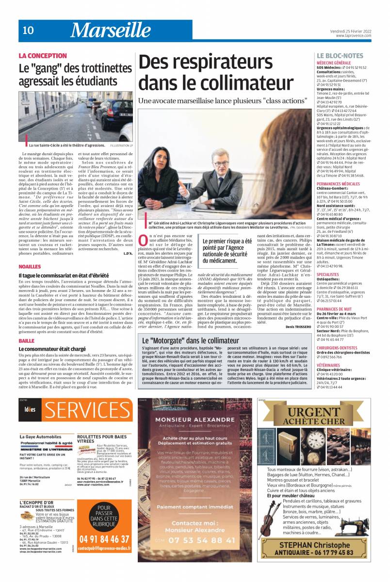 Action collective respirateur de marque Philipps Marseille