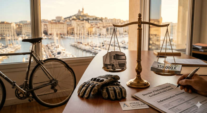 Accident avec un poids lourd : obtenez votre indemnisation avec un avocat accident à Marseille – 350 000 € pour notre client